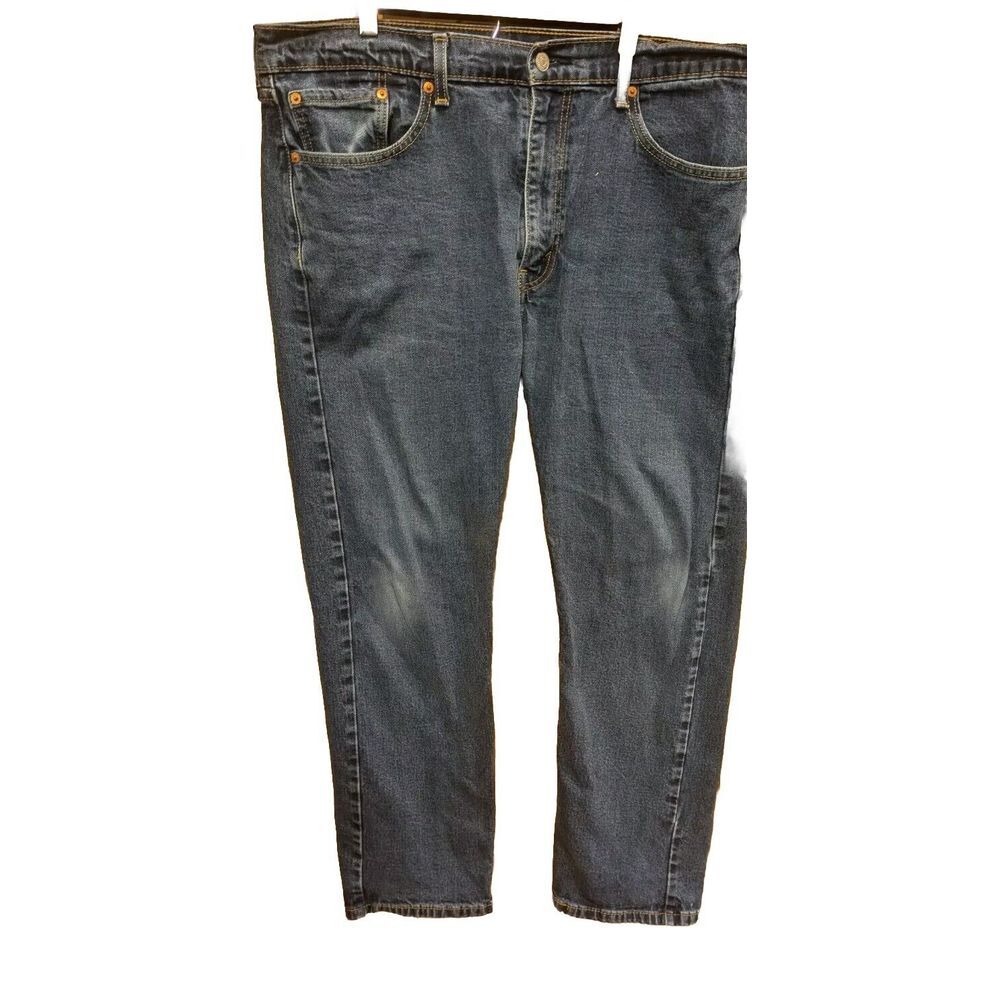 Levi's 505    Jeans 38x29 (actual) 38x30 Tag Blue  zipper Fly Denim Distres. Cuf